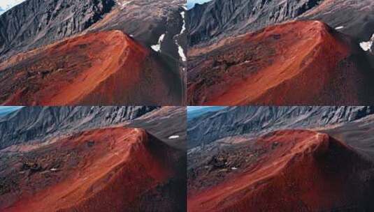 火山岩石景观航拍高清在线视频素材下载