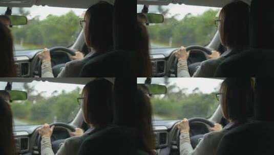 女人在驾驶汽车高清在线视频素材下载
