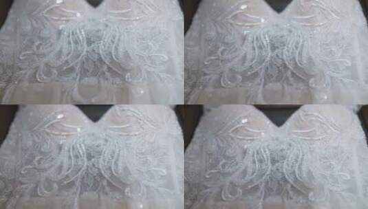 婚礼礼服细节特写镜头高清在线视频素材下载
