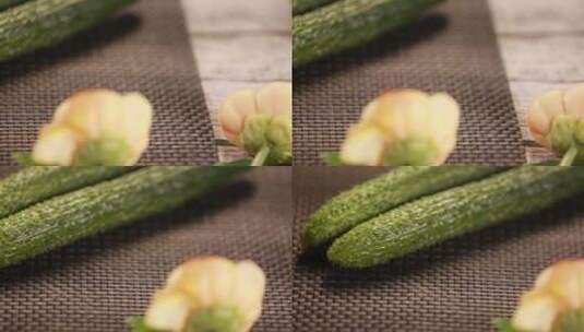 顶花带刺新鲜黄瓜 (1)高清在线视频素材下载