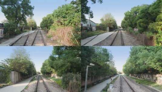 废弃火车道铁轨高清在线视频素材下载