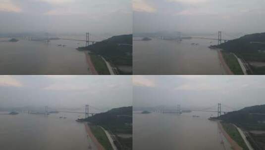 珠江口上的虎门大桥高清在线视频素材下载
