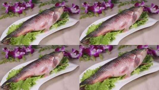 草鱼河鲜鱼肉高清在线视频素材下载