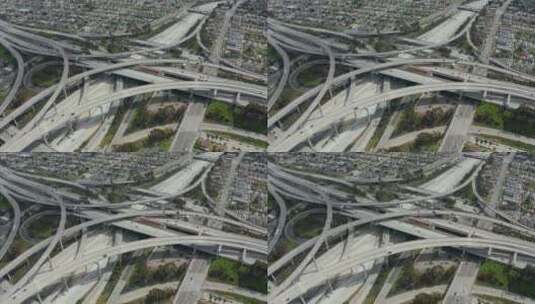 从高处可以看到不同道路的高速公路高清在线视频素材下载