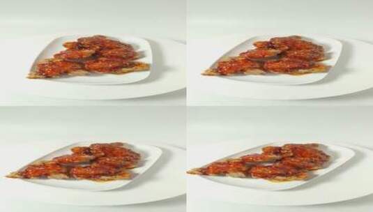 韩式炸鸡美食4k视频旋转展示高清在线视频素材下载