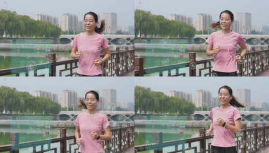 亚洲中国女性女士带耳机运动高清在线视频素材下载