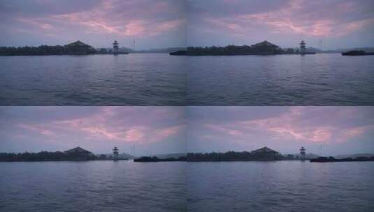 航拍平静的黄浦江自然风光高清在线视频素材下载