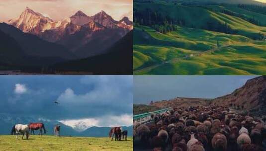 新疆沿途的魅力风景高清在线视频素材下载