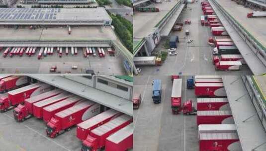 物流园 物流 仓储 大货车 物流运输高清在线视频素材下载
