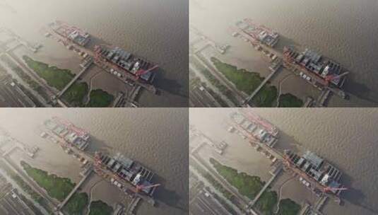 上海外高桥造船厂码头高清在线视频素材下载