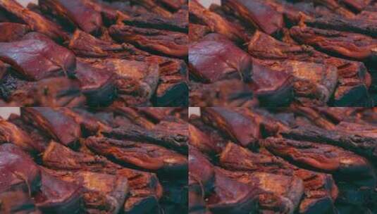 川味美食腊肉高清在线视频素材下载