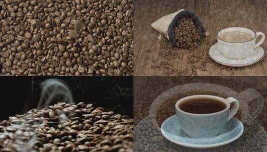 【5K】咖啡豆小粒咖啡咖啡冲泡美食咖啡高清在线视频素材下载