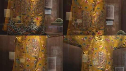 南京瞻园展馆内的龙袍高清在线视频素材下载