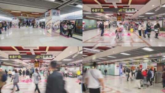 成都地铁繁忙进站出站下客乘客高清在线视频素材下载