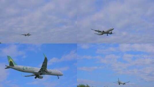 春秋航空降落 飞机 航班 飞机降落 高崎机场高清在线视频素材下载