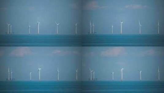 海上风力发电场高清在线视频素材下载