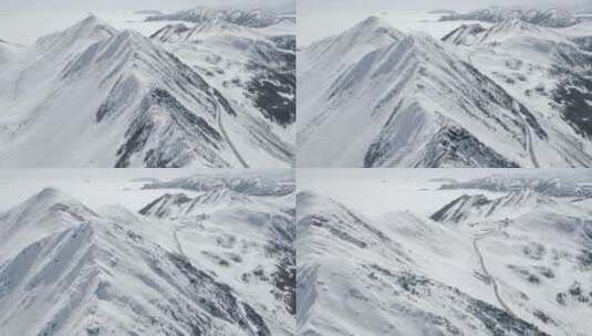 航拍夹金山云海风景川西高原雪山高清在线视频素材下载