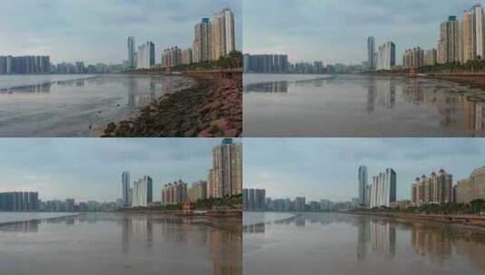 珠海拱北海边退潮时分高清在线视频素材下载