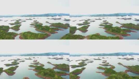 杭州千岛湖晨曦航拍高清在线视频素材下载