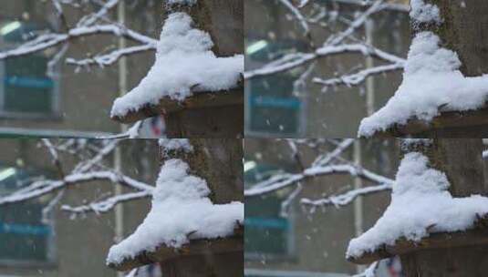 雪景飘雪鹅毛大雪高清在线视频素材下载