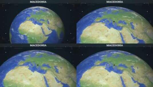 马其顿地图来自地球高清在线视频素材下载