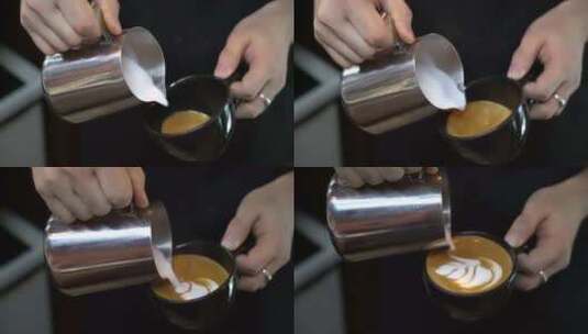 咖啡拉花高清在线视频素材下载