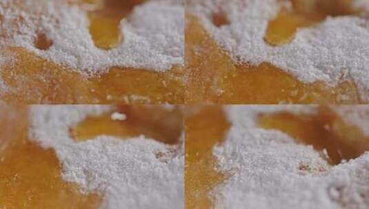 面包表面糖粉糖霜白糖高清在线视频素材下载