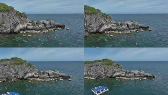 泰国安通国家海洋公园海岛快艇自然风光航拍高清在线视频素材下载