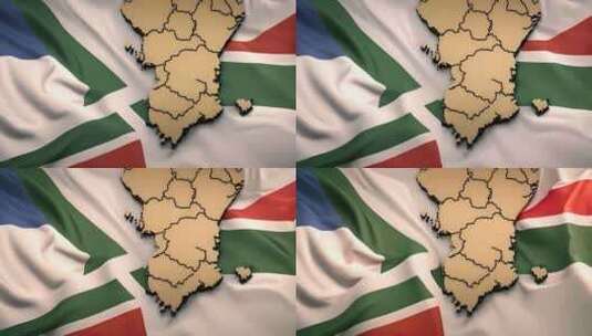 挥舞旗帜的南非地图高清在线视频素材下载