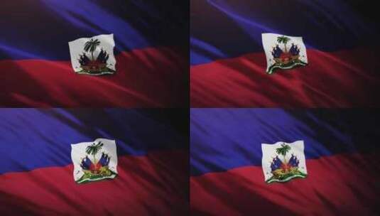 海地国旗挥舞-4K高清在线视频素材下载