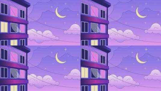 公寓之夜Lo Fi动画高清在线视频素材下载