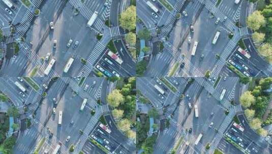 俯拍道路车辆行驶交通车流航拍城市道路汽车高清在线视频素材下载