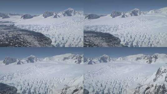 南极洲冰川海岸山地景观天线高清在线视频素材下载