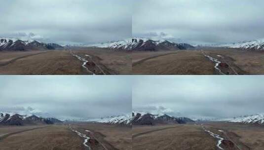 航拍新疆瓦罕走廊帕米尔高原雪山高清在线视频素材下载