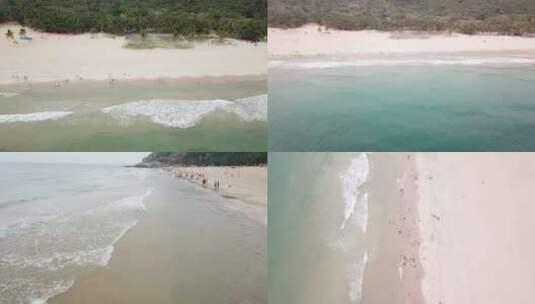 海南三亚陵水南湾猴岛呆呆岛沙滩航拍高清在线视频素材下载