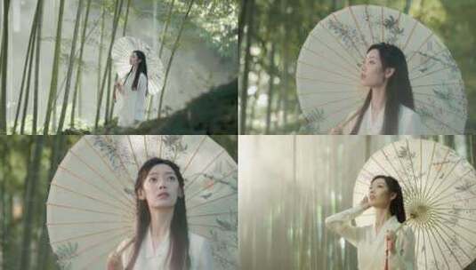 中国风-古装美女-竹林高清在线视频素材下载
