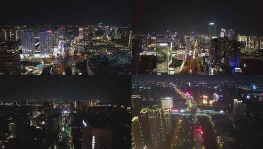 江西南昌城市夜景交通航拍高清在线视频素材下载