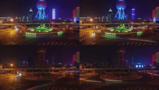 中国上海浦东地区陆家嘴大桥延时高清在线视频素材下载