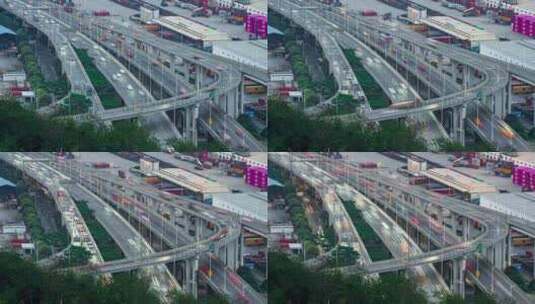 深圳傍晚入夜的街道交通高清在线视频素材下载
