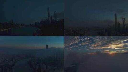 4K延时航拍上海城市风光高清在线视频素材下载