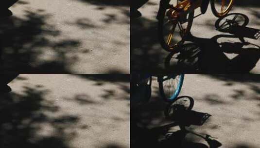 北京胡同人文生活光影自行车驶过高清在线视频素材下载