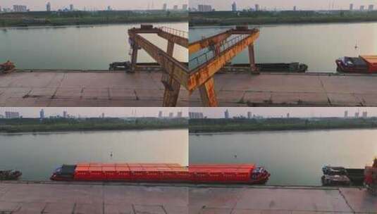 京杭运河之都河道运输高清在线视频素材下载