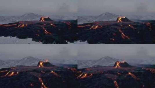 冰岛火山爆发航拍高清在线视频素材下载