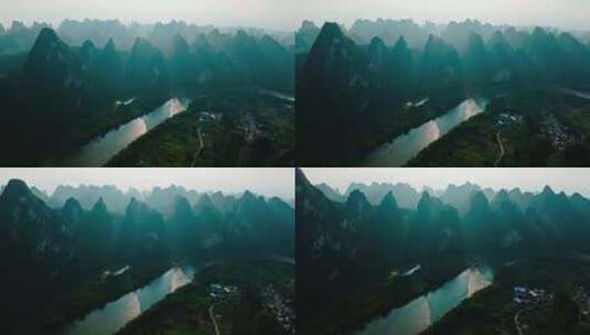 桂林山水画卷高清在线视频素材下载
