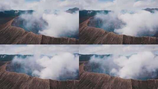 火山，火山口，火山，蒸汽高清在线视频素材下载