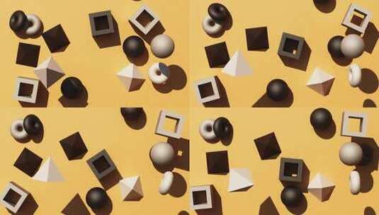 最小场景与讲台和抽象背景。金色和柔和的彩高清在线视频素材下载