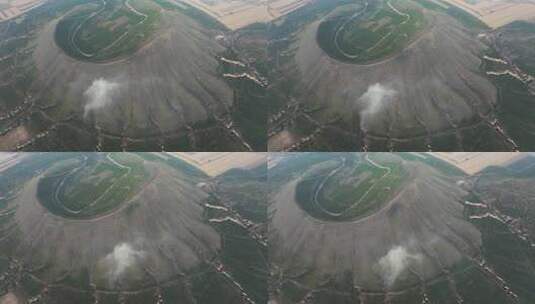 山西省大同市第四纪火山群遗址风光航拍高清在线视频素材下载