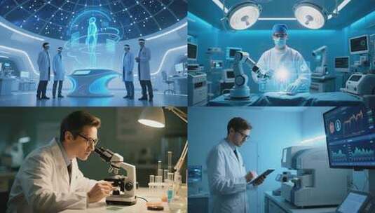医疗科技医疗医学未来健康AI医疗智慧医院高清在线视频素材下载