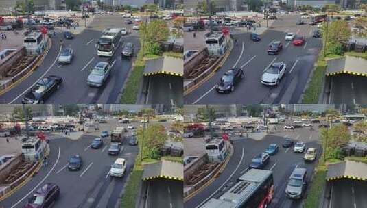 上海徐家汇建筑风光和车流交通高清在线视频素材下载