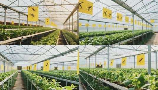 温室大棚内蔬菜种植场景高清在线视频素材下载